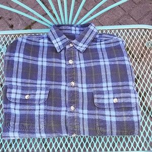 Moose Creek blue plaid long sleeve flannel shirt